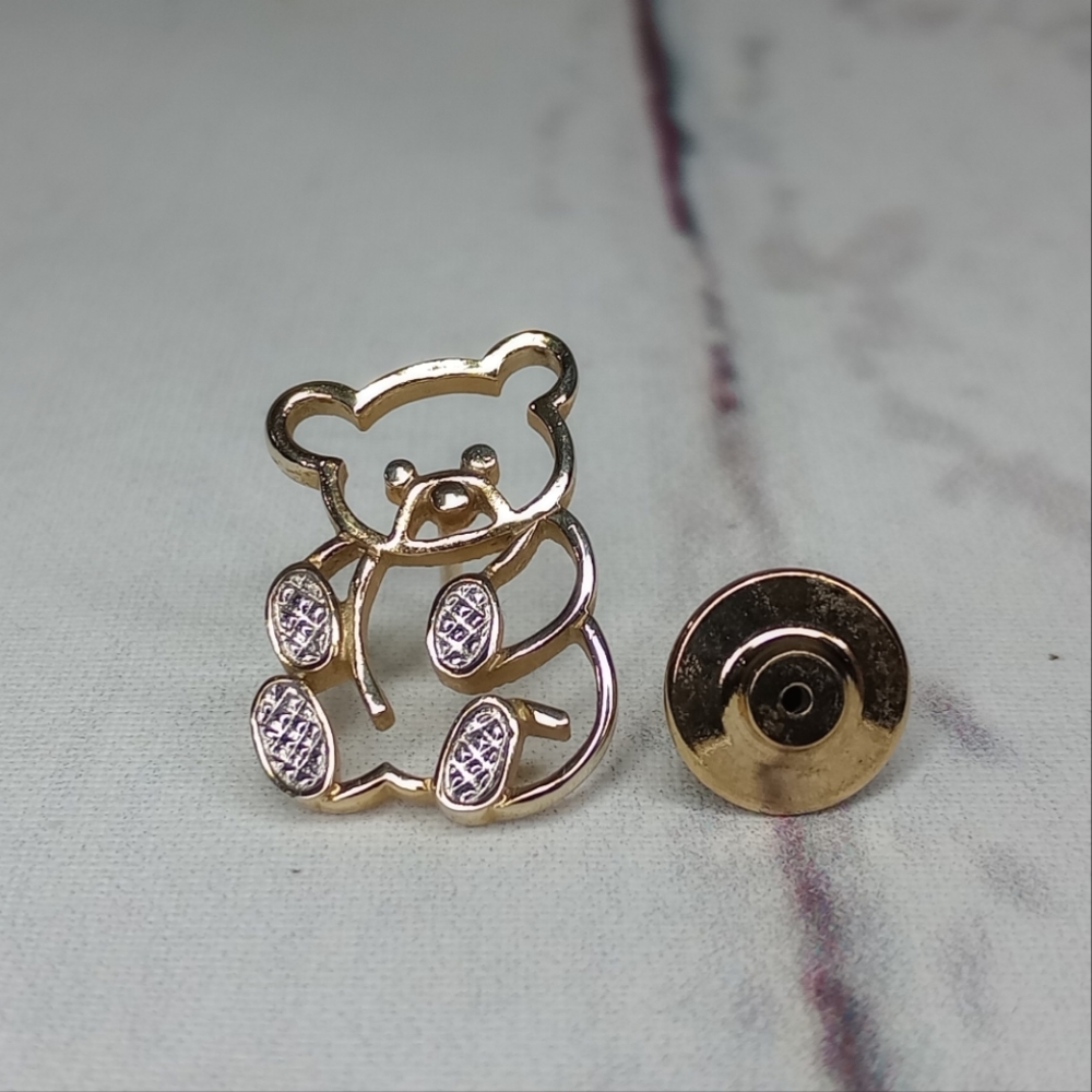 Goldtone Bear Silhouette Pin Brooch